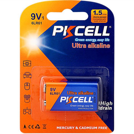 PKCell 6LR61 9V Alkaline Battery - Fastrak