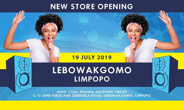 New electronics and music instrument store opening in Lebowakgomo, Limpopo.