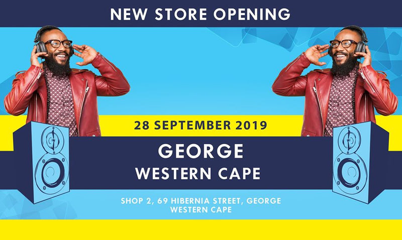 New electronics and music instrument store opening in George, Western Cape.