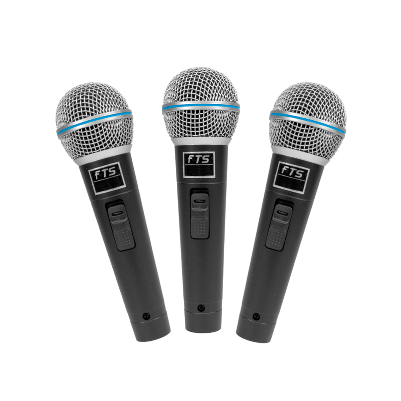 FTS Three In-Pack Dynamic Vocal Microphones. MIC3C