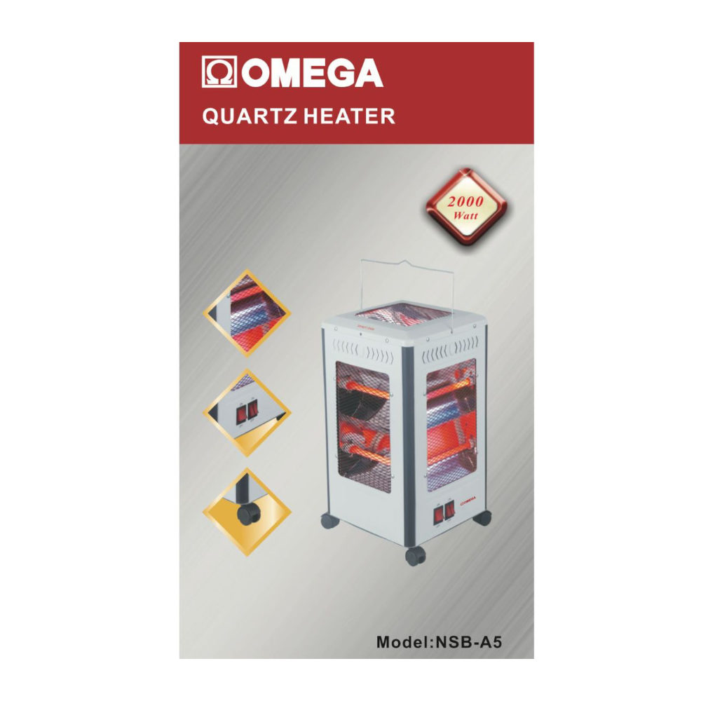 Omega Quartz Heater-Fast Heating Indoor 2000W [NSB-A5] - Fastrak