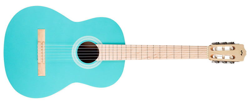 Cordoba Protege C1 Matiz Classical Guitar in Aqua with Color-Matching Nylon Gig Bag