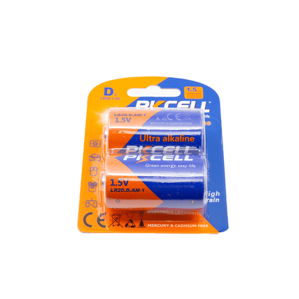 PKCell 1.5V D Size Ultra Alkaline Battery [LR20 - 2B] - Fastrak
