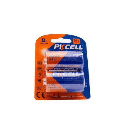 PKCell 1.5V D Size Ultra Alkaline Battery [LR20 - 2B] - Fastrak