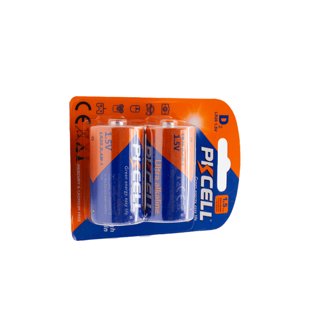 PKCell 1.5V D Size Ultra Alkaline Battery [LR20 - 2B] - Fastrak