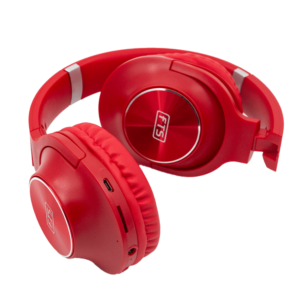 FTS Over - Ear Wireless Headphones (Red) [FTS KD21] - Fastrak