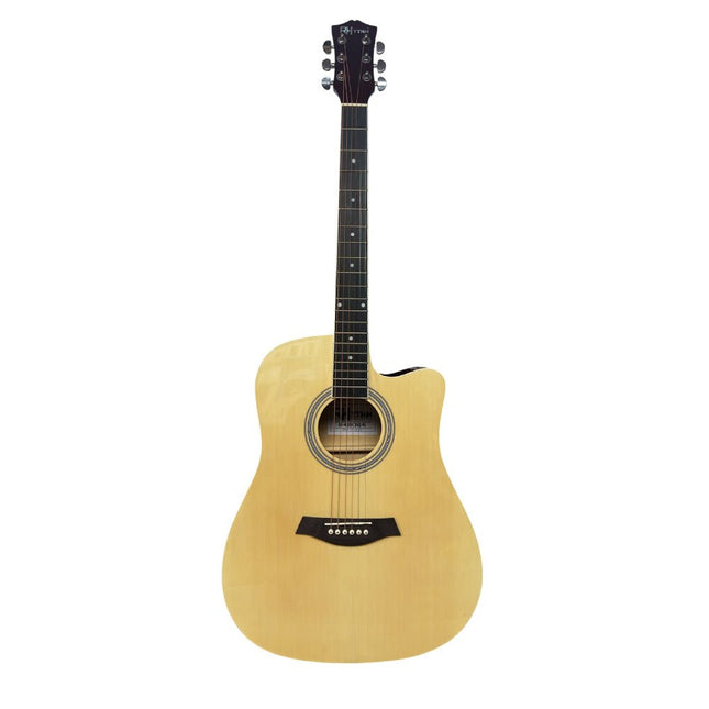 Rhythm-Cutaway Acoustic-Electric Guitar (Natural) [FTS-D-420CEQ-N] - Fastrak