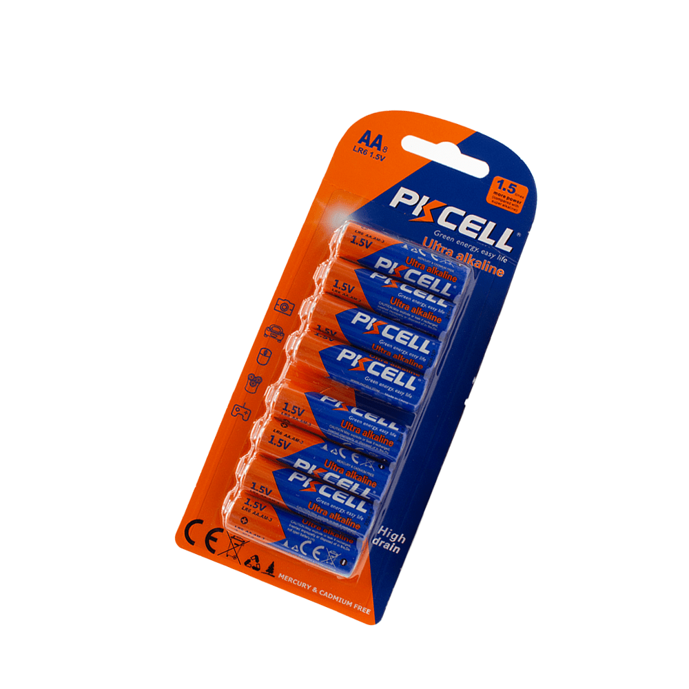 LR6 - 8B 8pc Ultra Alkaline AA Battery 1.5V ,380mins, 0 Hg - Fastrak