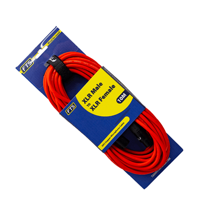 FTS XLR Male - XLR Female Mic Cable [TX009+TX012ORANGE/10M] - Fastrak