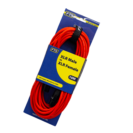 FTS XLR Male - XLR Female Mic Cable [TX009+TX012ORANGE/10M] - Fastrak