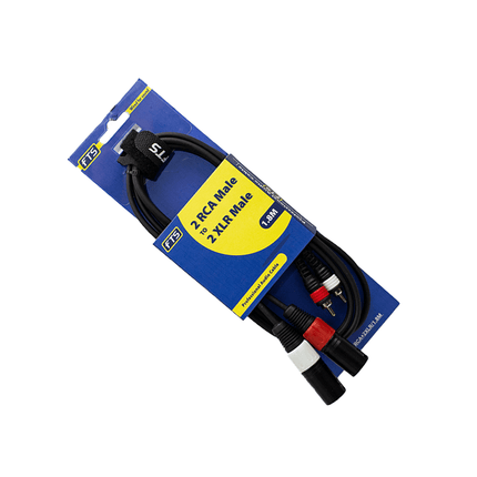 FTS - C2RCA+2XLR/1.8 2RCA Male - 2XLR Male 1.8m Black - Fastrak