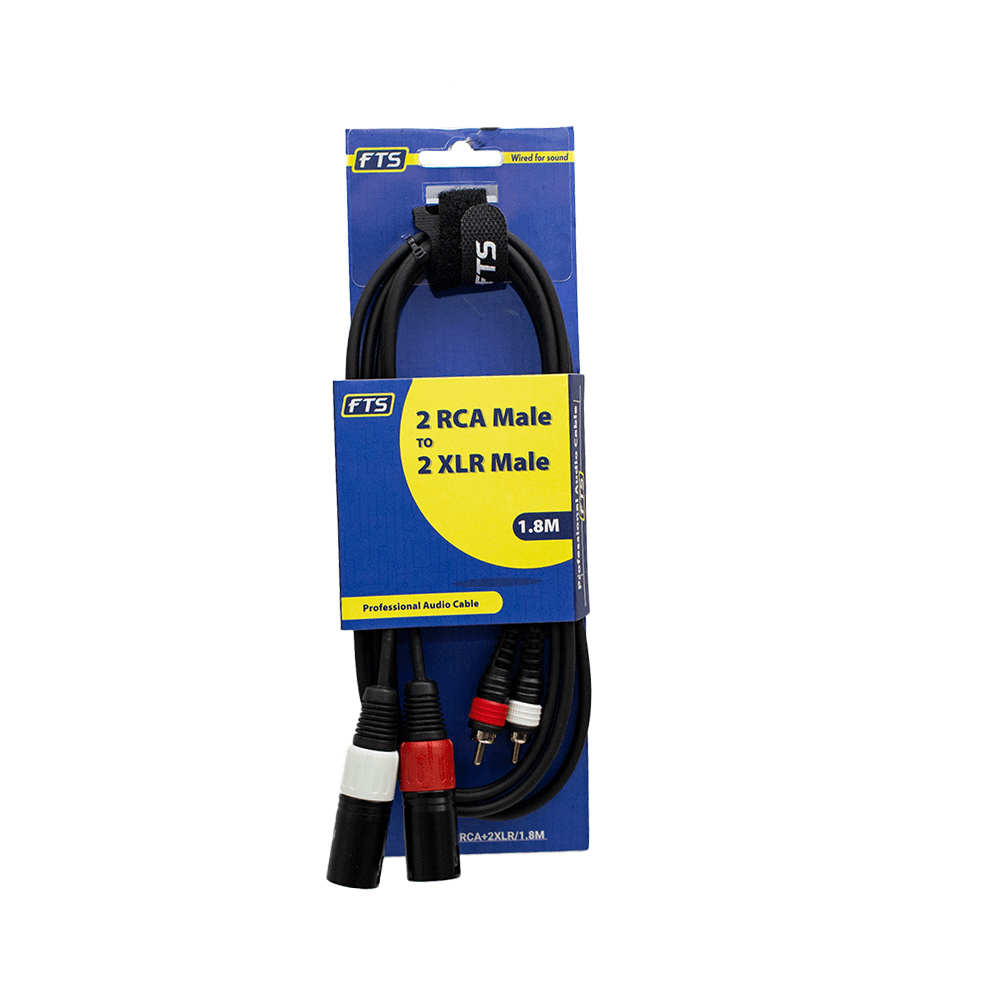 FTS - C2RCA+2XLR/1.8 2RCA Male - 2XLR Male 1.8m Black - Fastrak