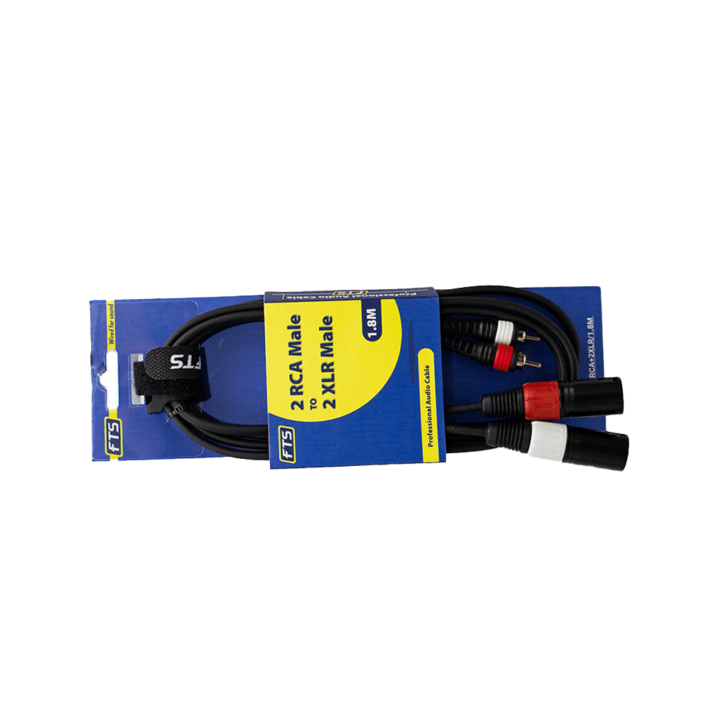 FTS - C2RCA+2XLR/1.8 2RCA Male - 2XLR Male 1.8m Black - Fastrak