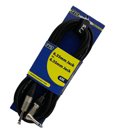FTS 6m 6.35mm to 6.35mm Guitar Cable [FTS - TJ003+TJ054/6M] - Fastrak