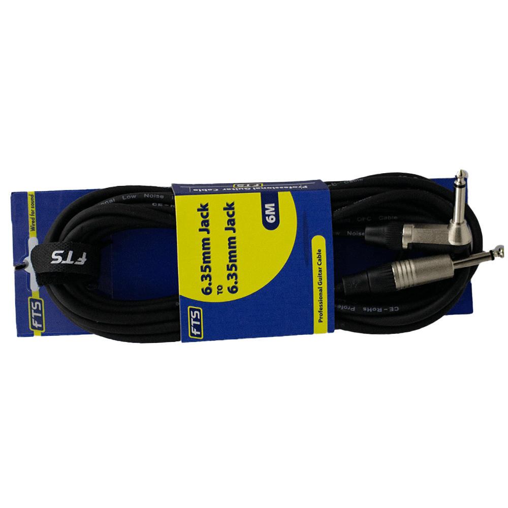 FTS 6m 6.35mm to 6.35mm Guitar Cable [FTS - TJ003+TJ054/6M] - Fastrak