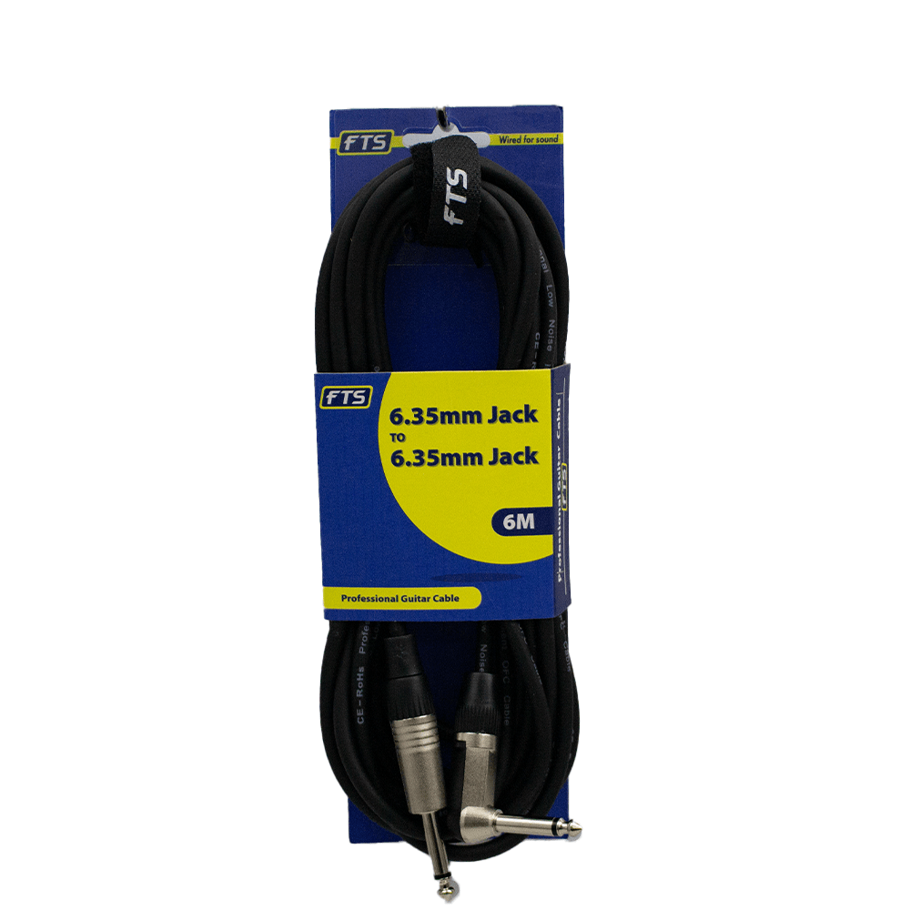 FTS 6m 6.35mm to 6.35mm Guitar Cable [FTS - TJ003+TJ054/6M] - Fastrak