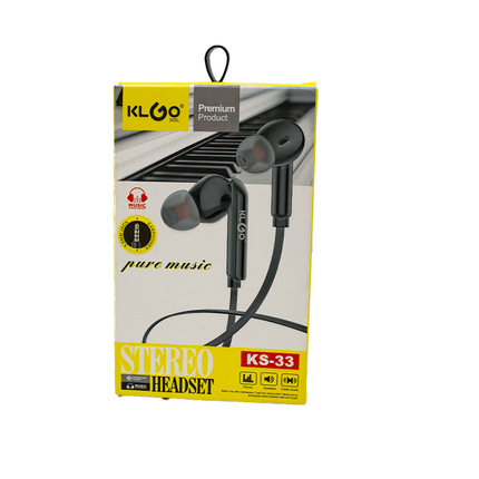 KS - 33BK KlGo Earpohes Black - Fastrak