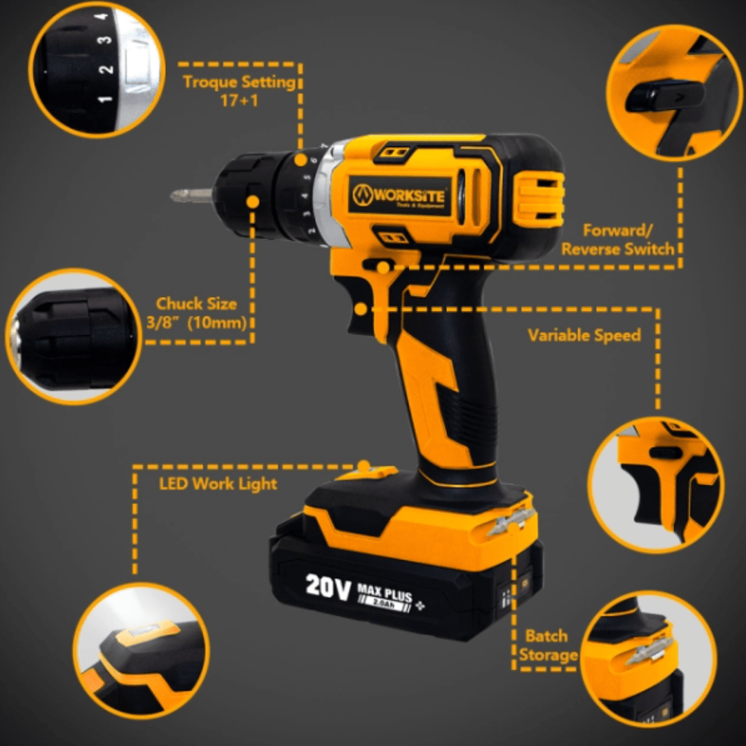 WorkSite 20V Cordless Drill [CD331] - Fastrak