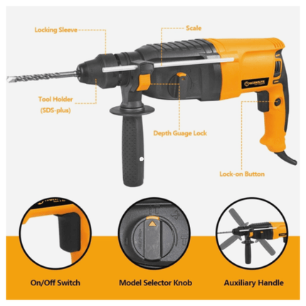 WorkSite 800W Multifunction Rotary Hammer [ERH106] - Fastrak