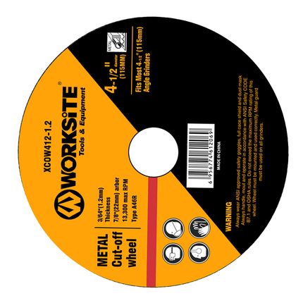 XCOW412 - 3.0 WorkSite 115mm Cut off Wheel - Fastrak