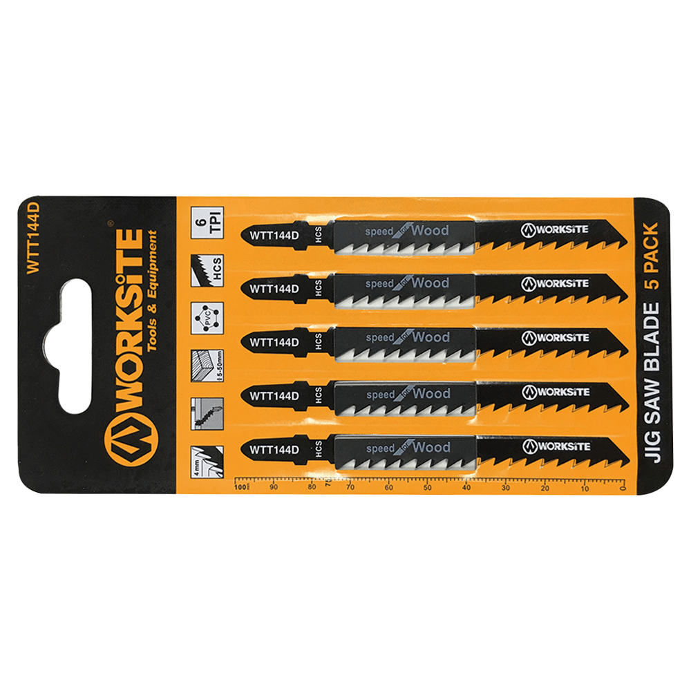 WorkSite 5pcs Jig Saw Blade for Wood [WTT144D] - Fastrak