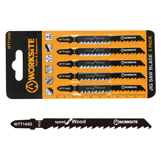 WorkSite 5pcs Jig Saw Blade for Wood [WTT144D] - Fastrak