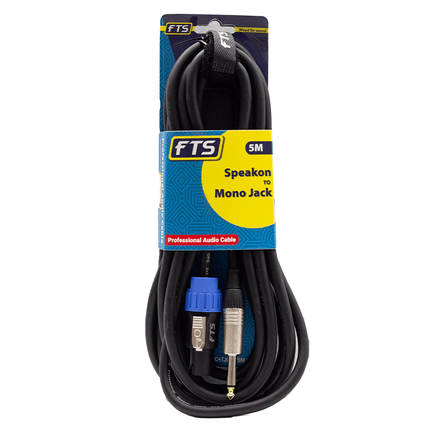 FTS 5m Speakon To Mono Jack Cable[TSC033C+TJ009/5M] - Fastrak
