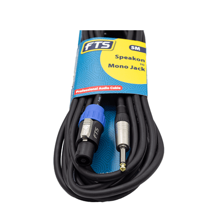 FTS 5m Speakon To Mono Jack Cable[TSC033C+TJ009/5M] - Fastrak
