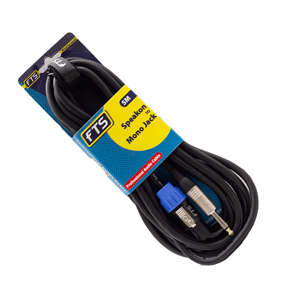 FTS 5m Speakon To Mono Jack Cable[TSC033C+TJ009/5M] - Fastrak