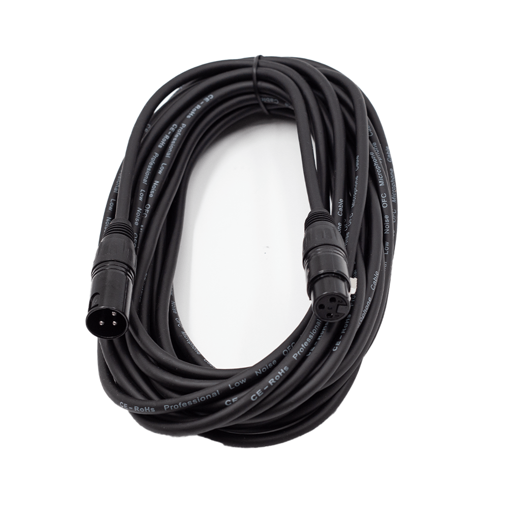 FTS 10M XLR Male - XLR Female Mic Cable [TX009+TX012BK] - Fastrak