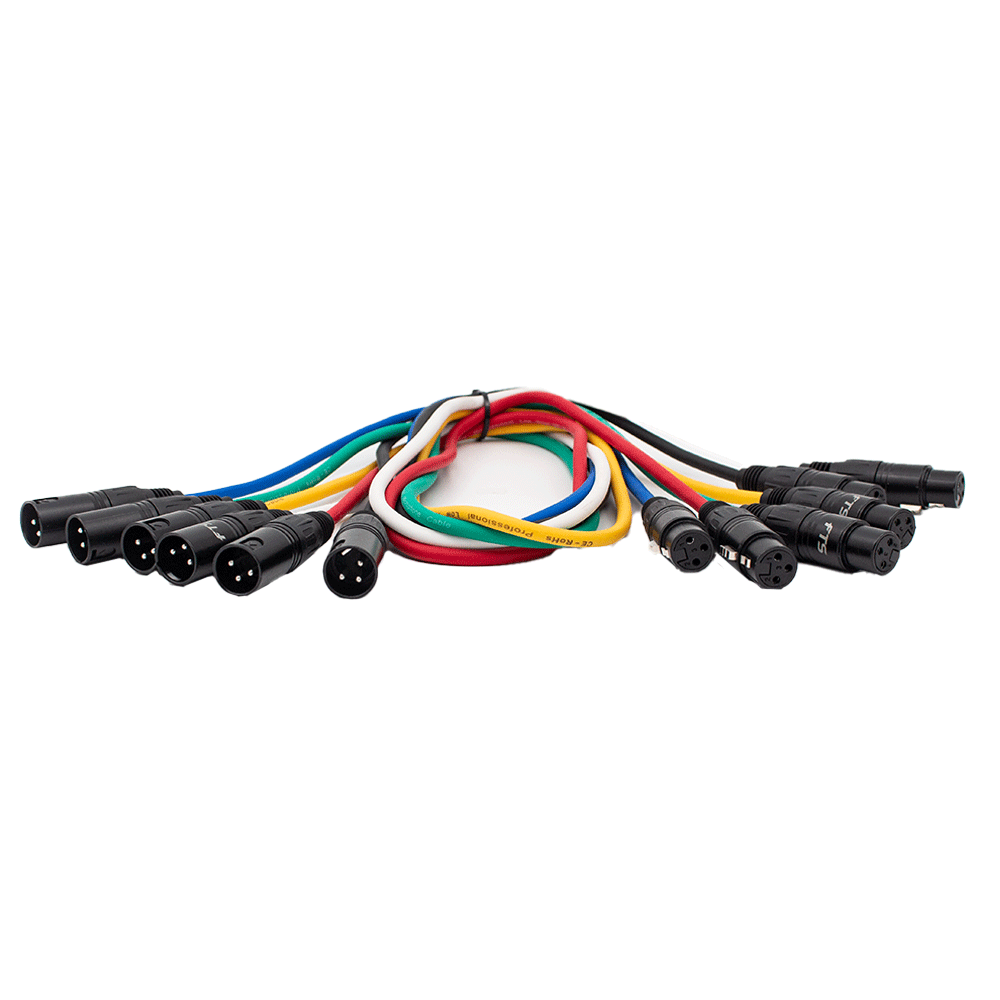 FTS XLR Male To Female Patch Cables 1m [FTS - TX009+TX012/1M] - Fastrak