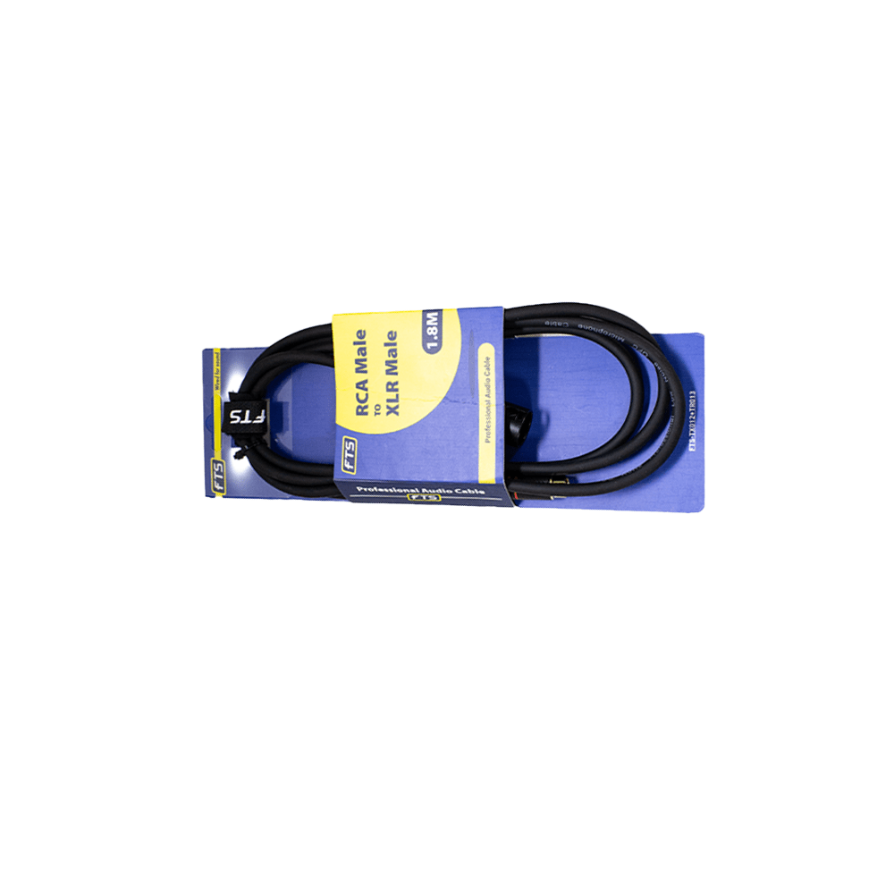 FTS - TX012+TR012/1.8M XLR Mle To RCA Mle Cable 1.8m - Fastrak