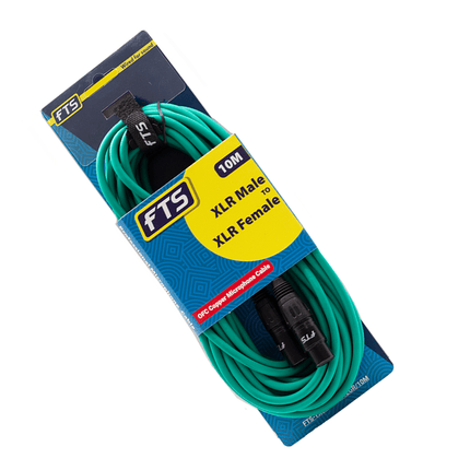 FTST 10M XLR Male - XLR Female Mic Cable Green [X009+TX012GR/] - Fastrak