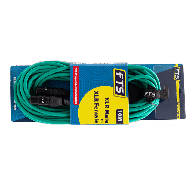 FTST 10M XLR Male - XLR Female Mic Cable Green [X009+TX012GR/] - Fastrak