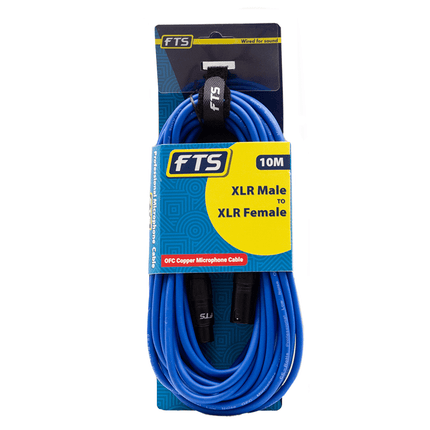 FTS 10M XLR Male - XLR Female Mic Cable Blue [TX009+TX012BL] - Fastrak