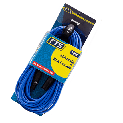 FTS 10M XLR Male - XLR Female Mic Cable Blue [TX009+TX012BL] - Fastrak