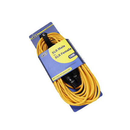 FTS XLR Male - XLR Female Mic Cable Yellow [FTS - TX009+TX012YL/10M] - Fastrak