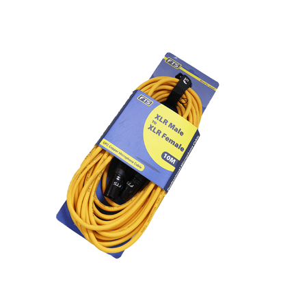 FTS XLR Male - XLR Female Mic Cable Yellow [FTS - TX009+TX012YL/10M] - Fastrak
