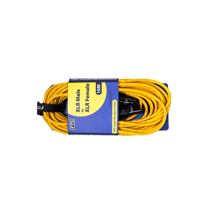 FTS XLR Male - XLR Female Mic Cable Yellow [FTS - TX009+TX012YL/10M] - Fastrak
