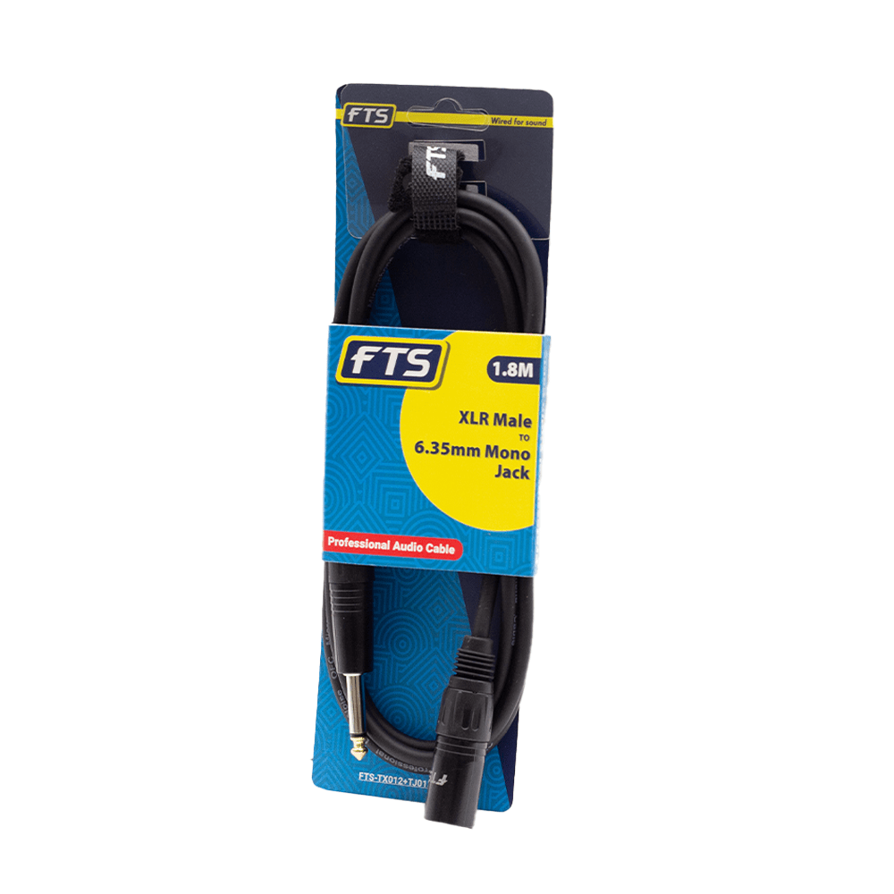 FTS 1.8M XLR Male to 6.35 Mono Jack Male 1.8m [TX012+TJ013] - Fastrak