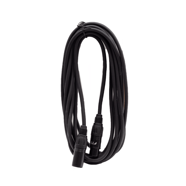 FTS 5M XLR Male XLR Female Mic Cable Black [TX009+TX012BK] - Fastrak