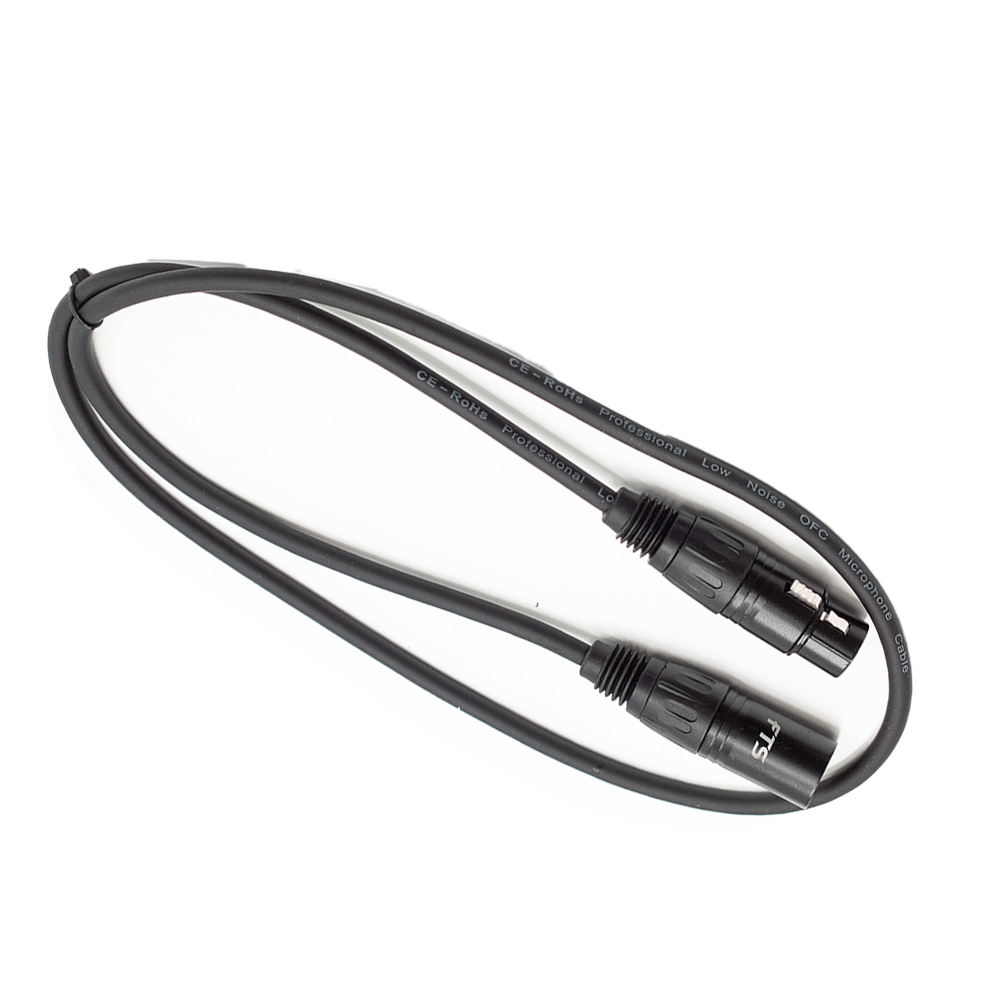 FTS 1M XLR Male XLR Female Mic Cable [TX009+TX012BK] - Fastrak