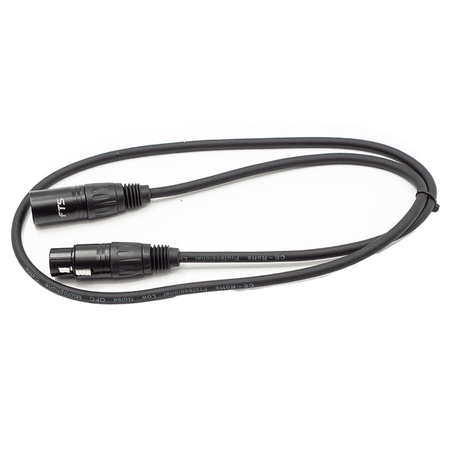 FTS 1M XLR Male XLR Female Mic Cable [TX009+TX012BK] - Fastrak