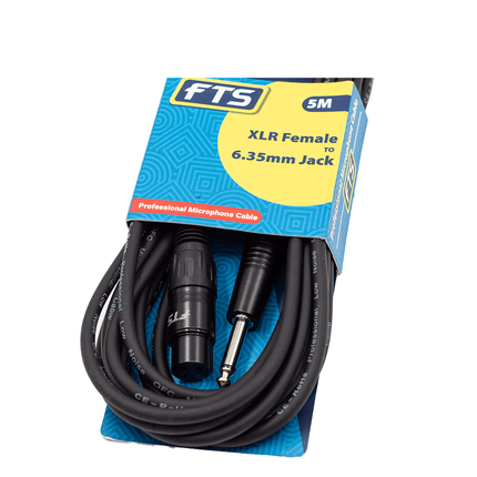 FTS 5M XLR Female to 6.35 Male Mono Jack [TX009+TJ013/5M] - Fastrak