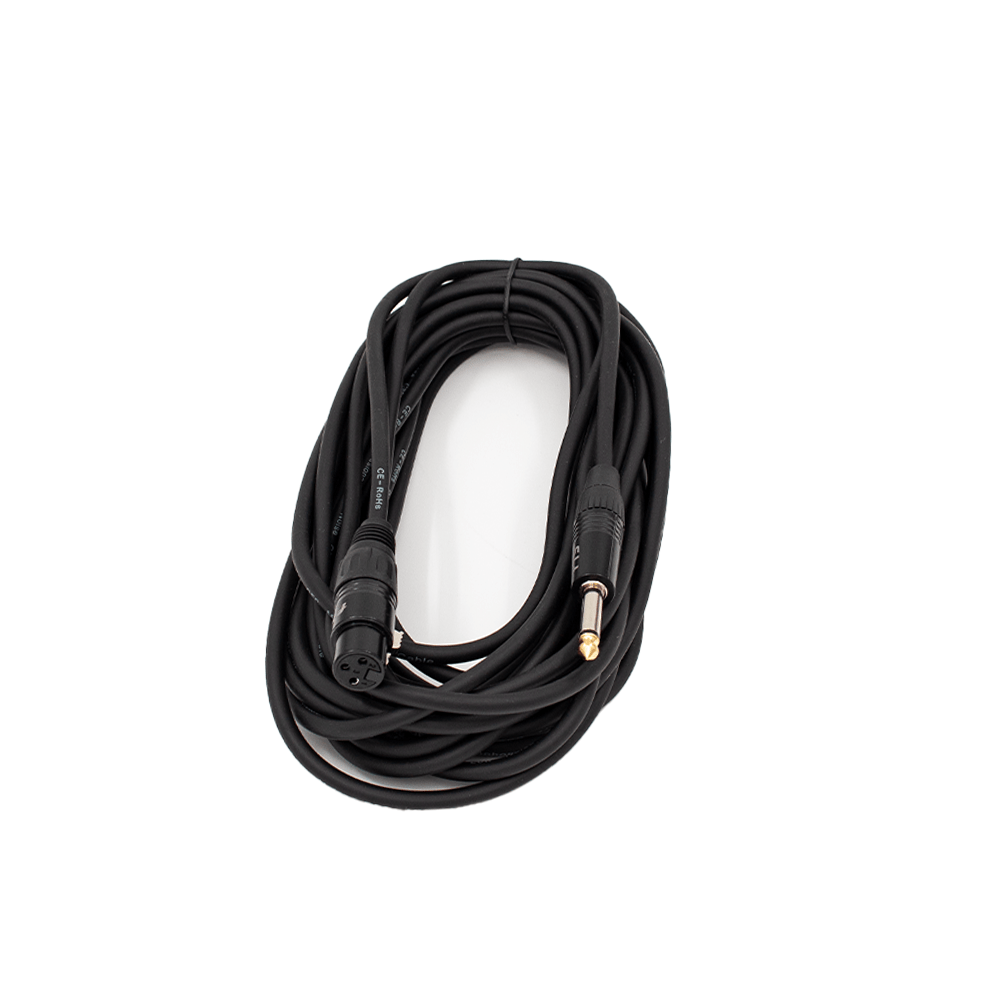 FTS Xlr Female To 6.35mm Mono Jack 10m [FTS - TX009+TJ013/10M] - Fastrak