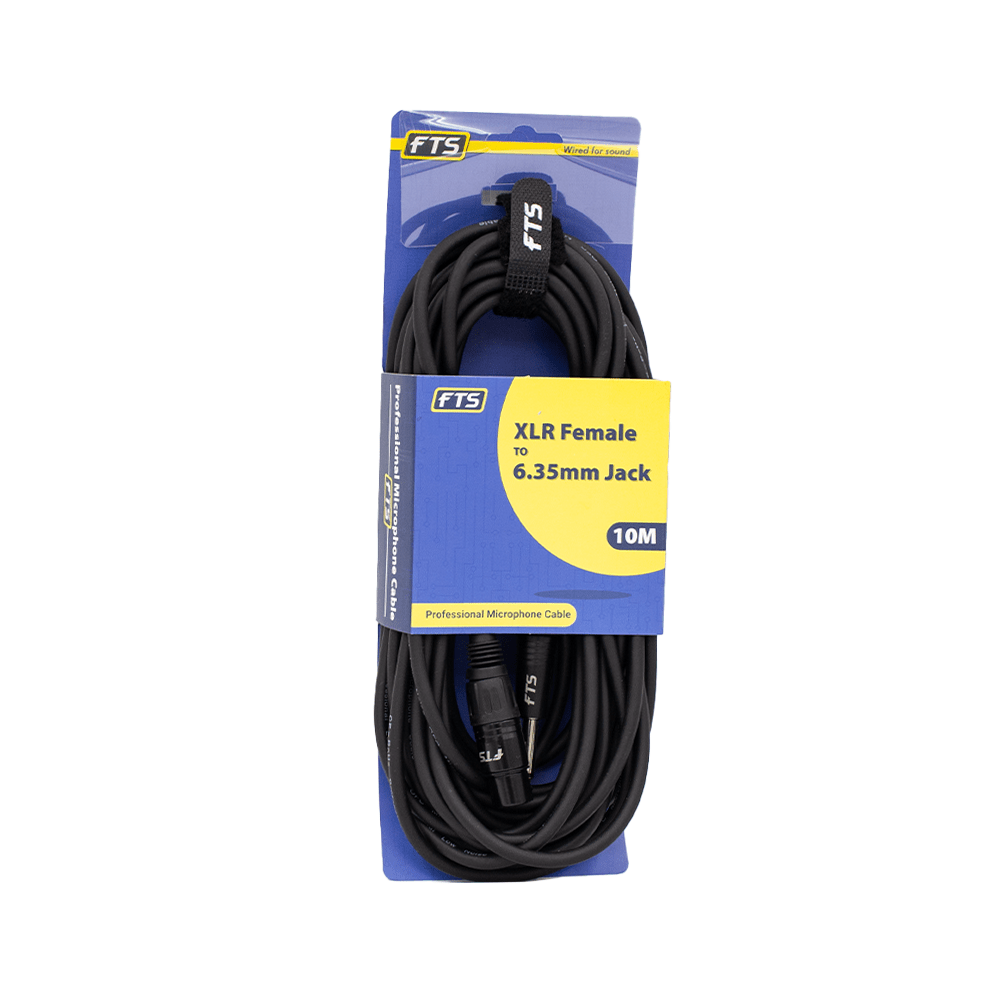 FTS Xlr Female To 6.35mm Mono Jack 10m [FTS - TX009+TJ013/10M] - Fastrak