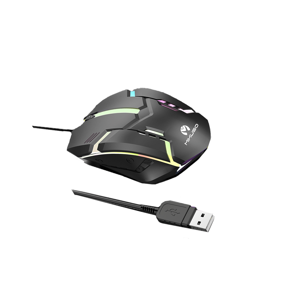 MOS-379U BK Mikuso Wired Mouse 3 Buttons + 1 Wheel Black - Wired