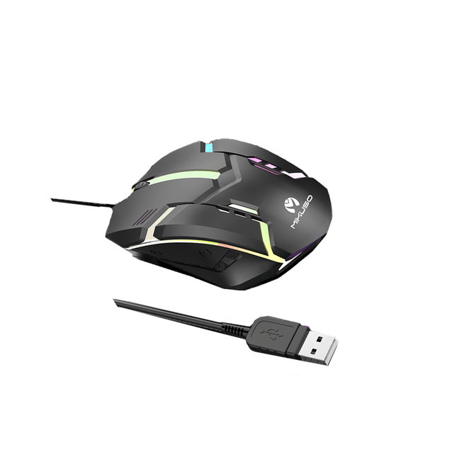 MOS - 379U BK Mikuso Wired Mouse 3 Buttons + 1 Wheel Black - Fastrak