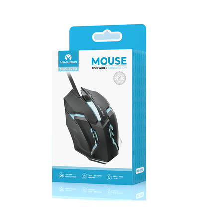 MOS - 379U BK Mikuso Wired Mouse 3 Buttons + 1 Wheel Black - Fastrak