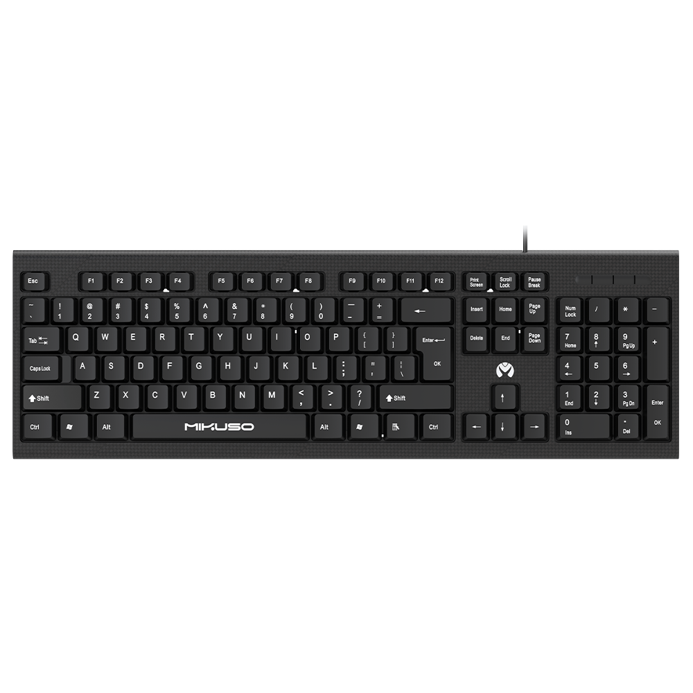 Fastrak Computers Mikuso Wired Keyboard Black - Computer Keyboards โ Fastrak